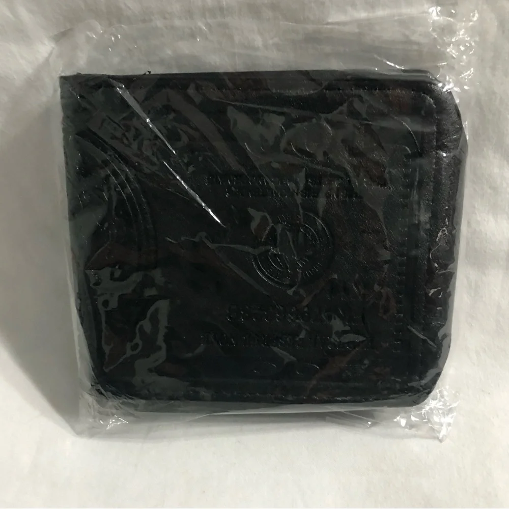 Men’s Wallet Vintage Genuine Leather one hundred dollars graphic black.